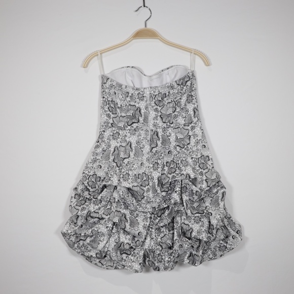 Ruby‎ Rox Women's Floral Woven Bubble Cocktail Mini Dress Black/White Size 5 - Picture 4 of 8